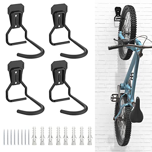 Bike Wall Mount with Fixed Hook (4 Pack / Type L)