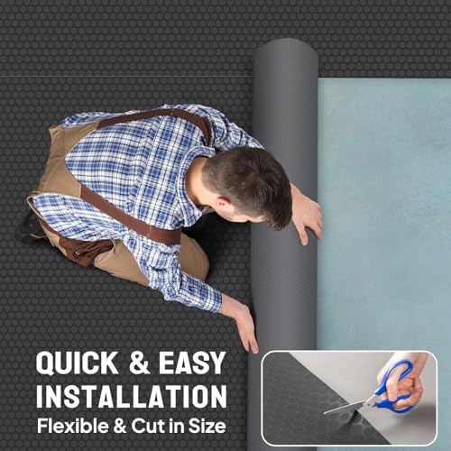 7.5 x 17 FT Garage Floor Mat (7.5'x17' / Black(Coin))