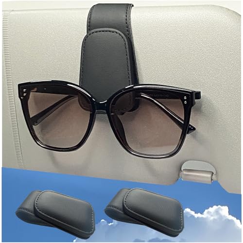 2 Packs Magnetic Sunglasses Holder for Car (Black 2 Pack)