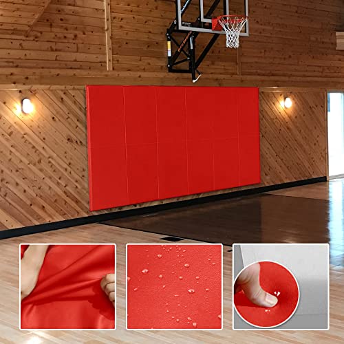 4 Pack Wall Protection Pads 2" Thick Foam Wall Padding (60" x 20" x 2" / 4 PACK / RED)
