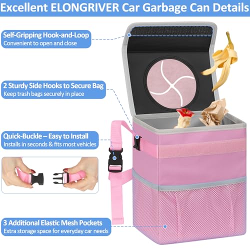 Car Trash Can for SUVs (Pink / 2 Gallons)