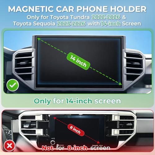 Car Phone Holder for Toyota Tundra 2022 (Fit for 22-26 Tundra & 23-26 Sequoia, 14-Inch)