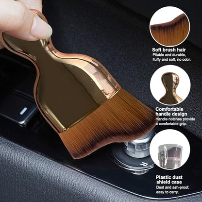 2 PCS Car Detailing Brush (Rose Golden / 2 PCS)