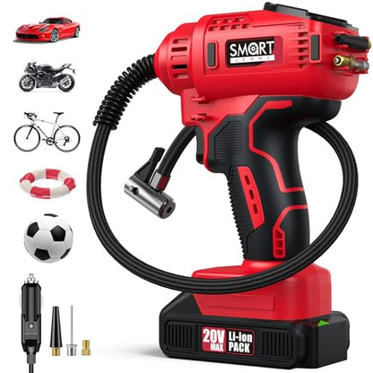 Portable Tire Inflator for Car (20V/12V Dual Power)