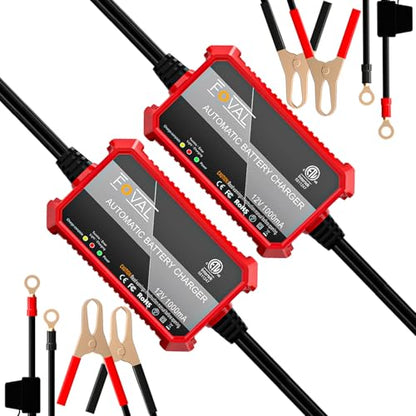 2 Pack] FOVAL Fully Automatic Trickle Charger