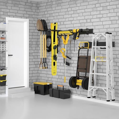 64 Inches Garage Storage (64" Alloy Steel with 4 Panels & 10 Hooks)