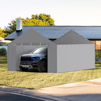 Carport Replacement Canopy Cover Side Wall 13 x 20 ft (Gray / 13x20ft)