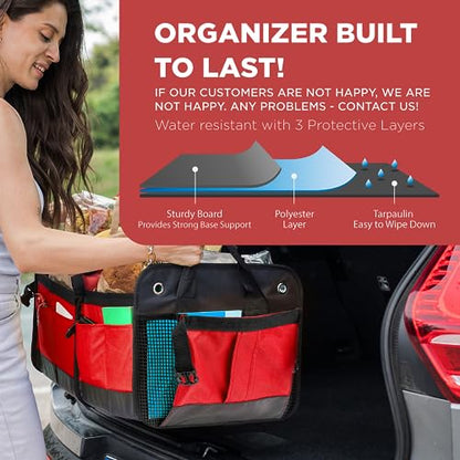 Red Car Trunk Organizer for Women (Large / Red)