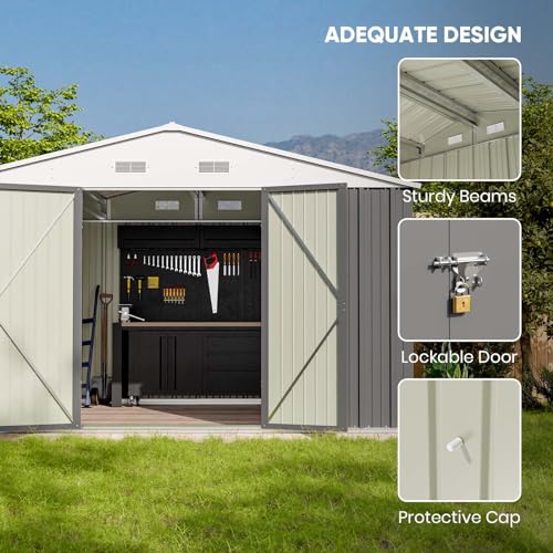Outdoor Storage Shed (Gray / 10x8 FT)
