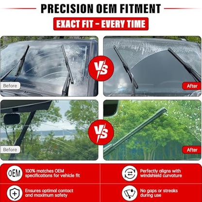 3 Pack Windshield Wiper Blades Replacement for Kia Rio 2012 (26"/16"/11")