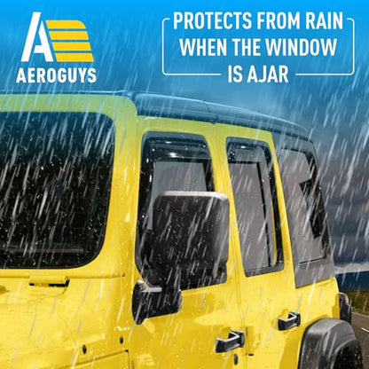 Extra Durable Window Deflectors in (For Jeep Wrangler JK 07-18)