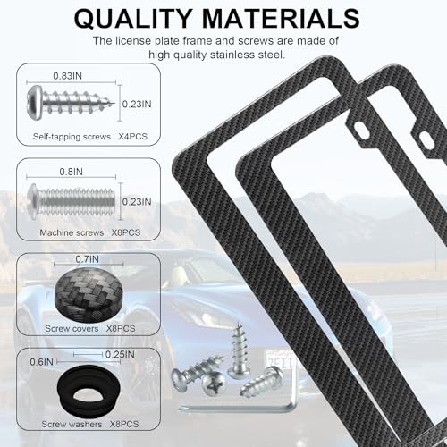 Carbon Fiber License Plate Frames (2-H CF TN-BW)