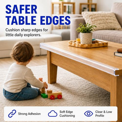 Clear Edge Bumper Strip (6.56ft（2m) / 2 Rolls,0.8in x6.56FT)