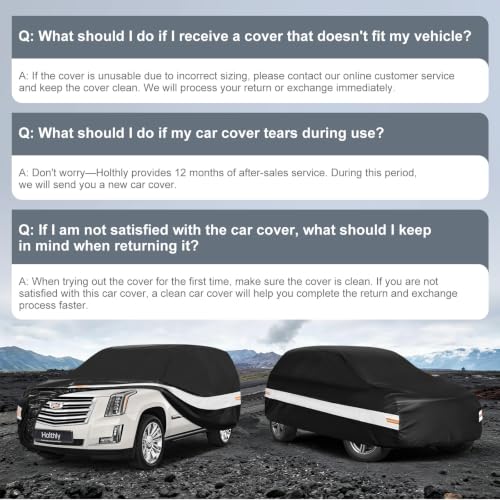 10 Layers SUV Car Cover Custom Fit for Cadillac Escalade (Black Gray / Custom Fit for Cadillac Escalade)