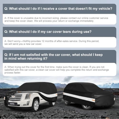 10 Layers SUV Car Cover Custom Fit for Cadillac Escalade (Black Gray / Custom Fit for Cadillac Escalade)