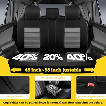 Car Seat Covers Full Set (Gray+Black / Full set)