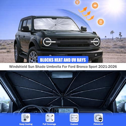 Car Windshield Sun Shade Umbrella for Ford Bronco Sport 2021 (For Ford Bronco Sport 2021-2026)