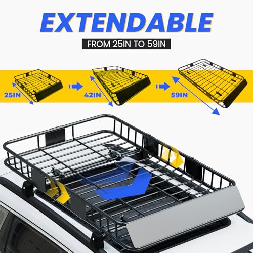59" x 39" x 5.1" Universal Adjustable Roof Rack Cargo Carrier (67" x 39" x 5.1")