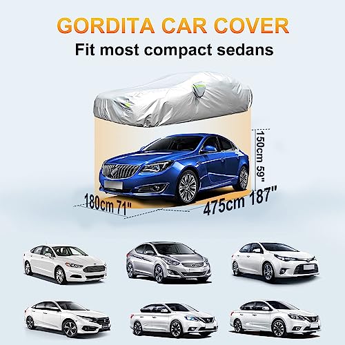 Car Cover Outdoor Full Exterior Covers for Sedan (Fit Sedan187''x71''x59''inch)