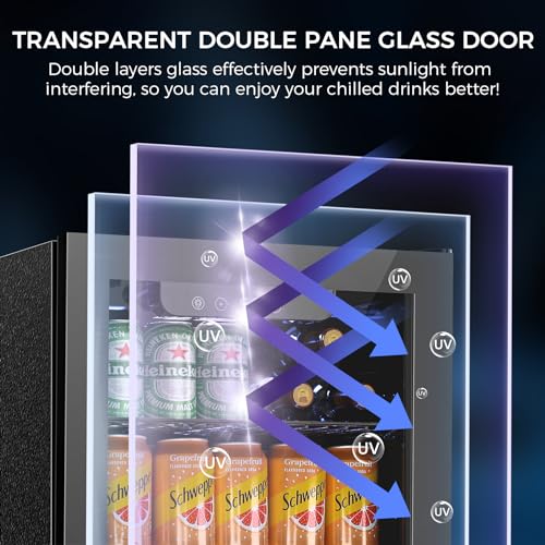 68 Cans Beverage Refrigerator Cooler (Black)