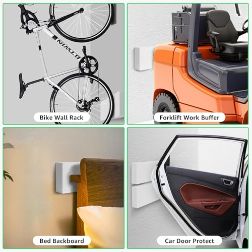 Garage Wall Protector (4 Pack 11.8"x3.9"x1.2" / White)