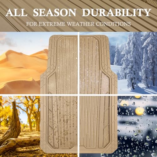 Heavy Duty Sporty Rubber Car Mats (beige)