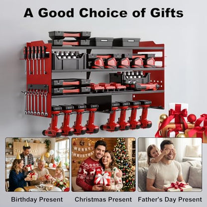 Large Power Tool Organizer Wall Mount Red (Red)
