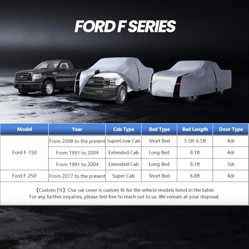 Multi Layer Ford F150 Truck Cover (W.Fit F-150(2008-2026) SuperCrew Cab SB / White Truck Cover)