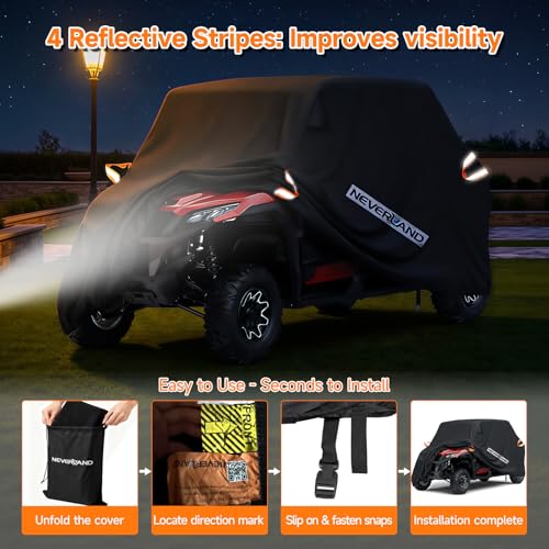 UTV Cover Heavy Waterproof Denier Oxford Cloth for Polaris RZR Yamaha Can (up to 154"L)