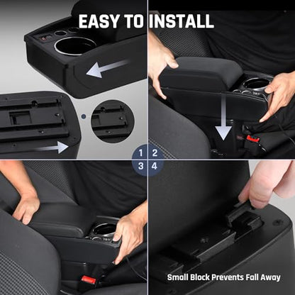 Car Console Armrest Box for Nissan Versa 2012 (Black Stitching)
