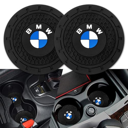 Car Cup Holder Coaster for BMW X1 X3 M3 M5 X5 X6 Z4 3 5 7 Series Silicone (Black-01)