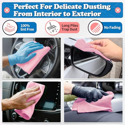 Microfiber Cleaning Cloth (24PK / Pink)