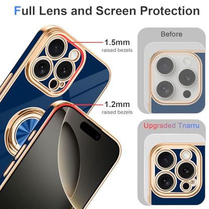 Designed for iPhone 16 Pro Case with Ring Stand Slim Blue (Blue / 6.3'' iPhone 16 Pro)