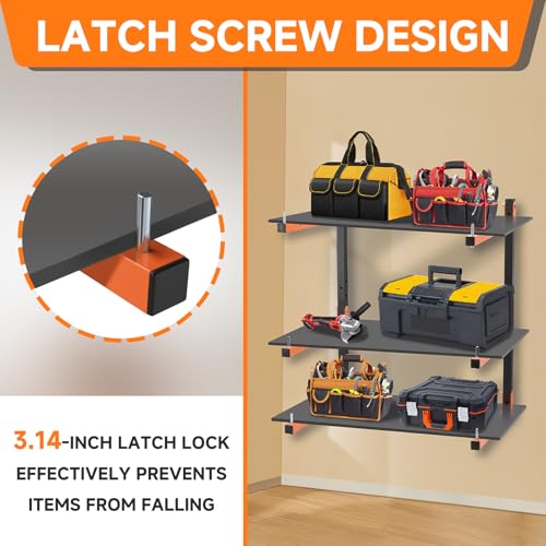 6 Pack Lumber Rack Wall Mount (B– 6 Pack, 9 Level)
