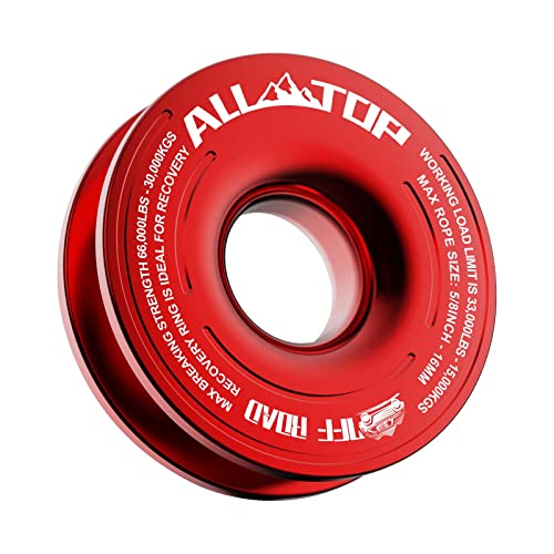 Recovery Ring 66000 LBS Winch Snatch Towing Ring (Red Recovery Ring)