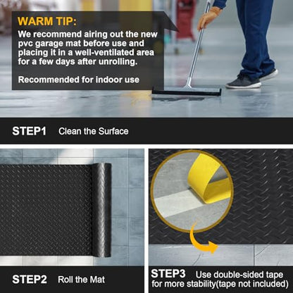 4x10FT Garage Floor Mat (4*10FT / Black)