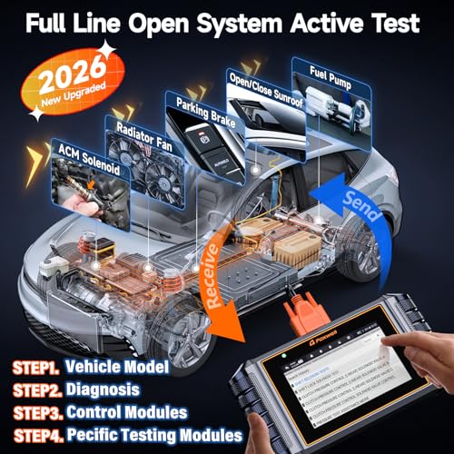 2026 FOXWELL NT726 OBD2 Scanner Diagnostic Tool (NT726 ALL System with 12 Resets Orange / 2026)