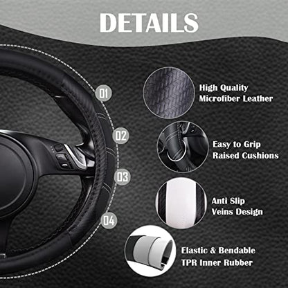 Line Rider Microfiber Leather Sporty 14.5 (Black＆Carbon Fiber / Standard[14.5"-15"])