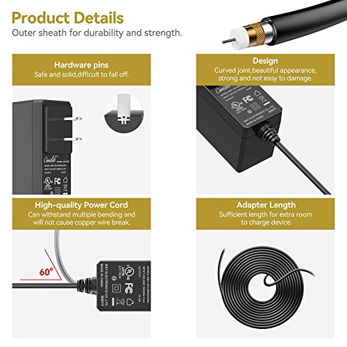 UL 15V 1A Power Cord for Gooloo Jump Starter Charger for Booster Battery Jump Starter Adapter for DBPower DJS50 for Tacklife for Beatit Portable Car Jump Starter