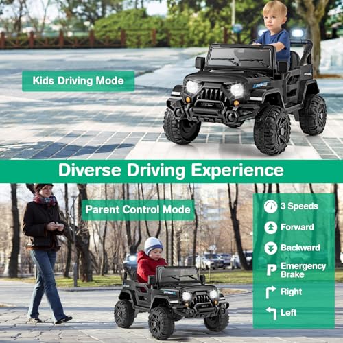12V Kids Ride on Truck Car (Black)