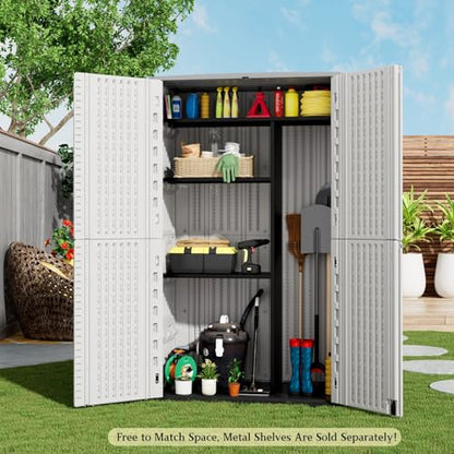 Large 67 Cu.ft Waterproof Storage Shed (White-52 cu ft)