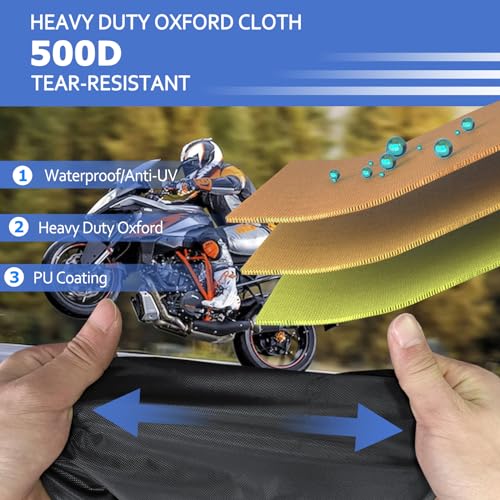 Motorcycle Covers with Side Box Waterproof Outdoor for Harley Davidson Touring Models Road King (Side Box)