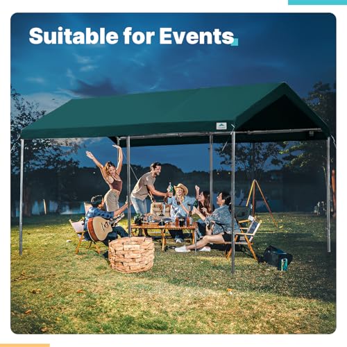 Adjustable 10x15 ft Heavy Duty Carport Car Canopy Garage Boat Shelter Party Tent (Green / 10'x15')