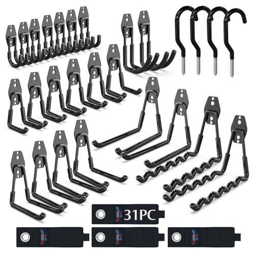 Heavy Duty Garage Hooks (Black / 31)