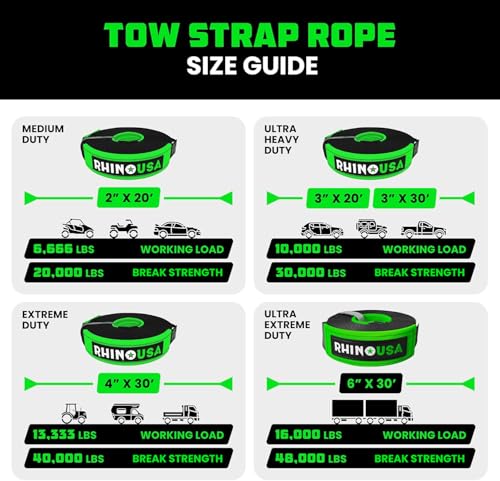 Recovery Tow Strap (Black / 6in x 30ft)