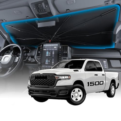Windshield Sun Shade Umbrella for Dodge RAM 1500 (for Dodge RAM 1500/2500/3500 (2019-2026))