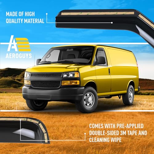 Extra Durable Window Deflectors in (For Chevy Express Van 96-26)