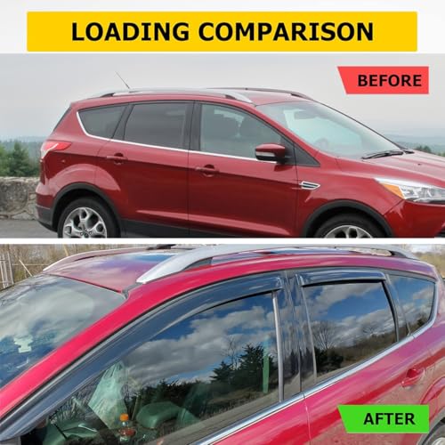 Window Visors Rain Guards for 2013 (2013-2019 Ford Escape(Dark Smoke))