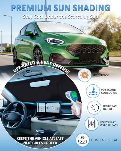 Windshield Sun Shade for Ford Fiesta 2017 (Fit Fiesta 2017-2023)
