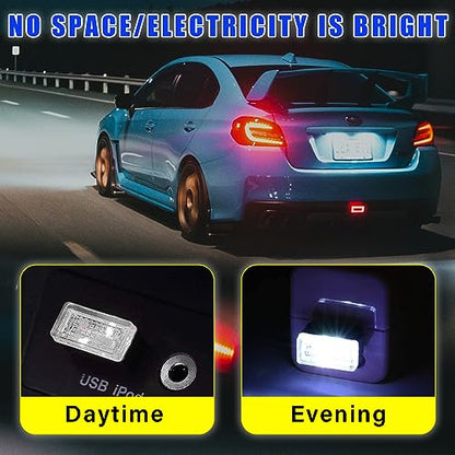 4 PCS USB LED Car Interior Atmosphere Lamp (White)